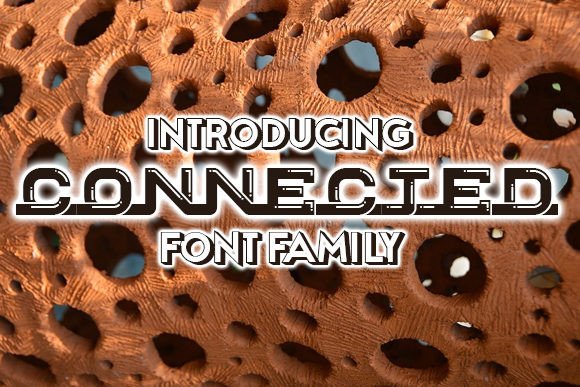 Connected Font: A Bold Display Typeface for Handmade Products and Craft Projects